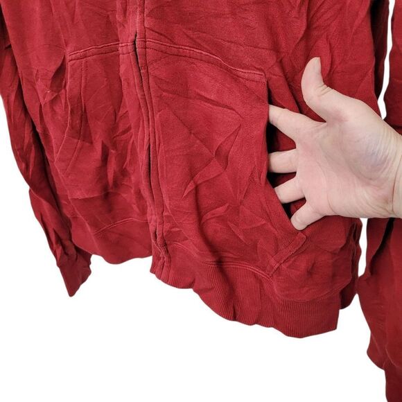 2/$20 Guess Classic Logo Red Zip Up Hoodie Jacket Size: M - Picture 9 of 10